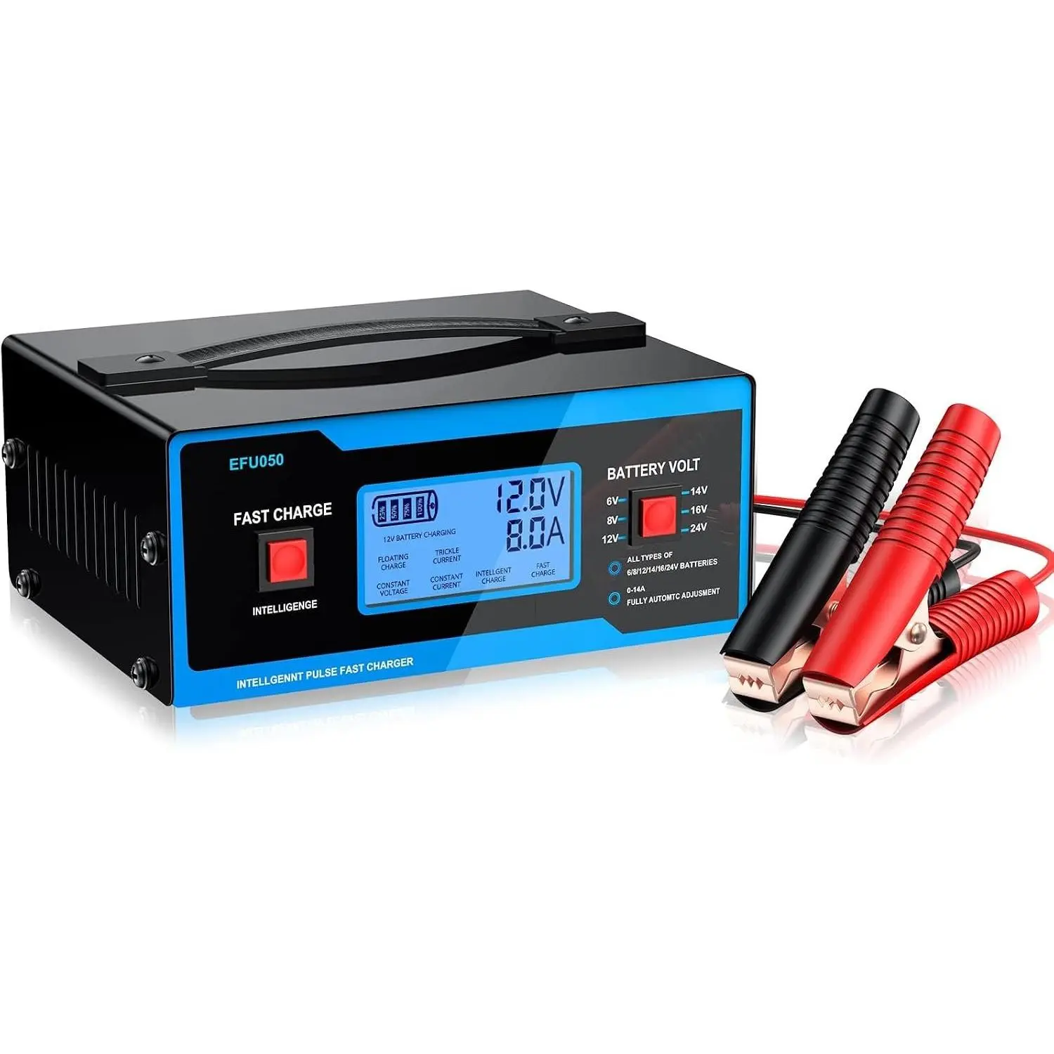 Upgraded 8   Charger for Golf Cart Automotive  Charger and Maintainer 0-14A with  Clamps for 6/8/12/14/16/24V Lead-Acid