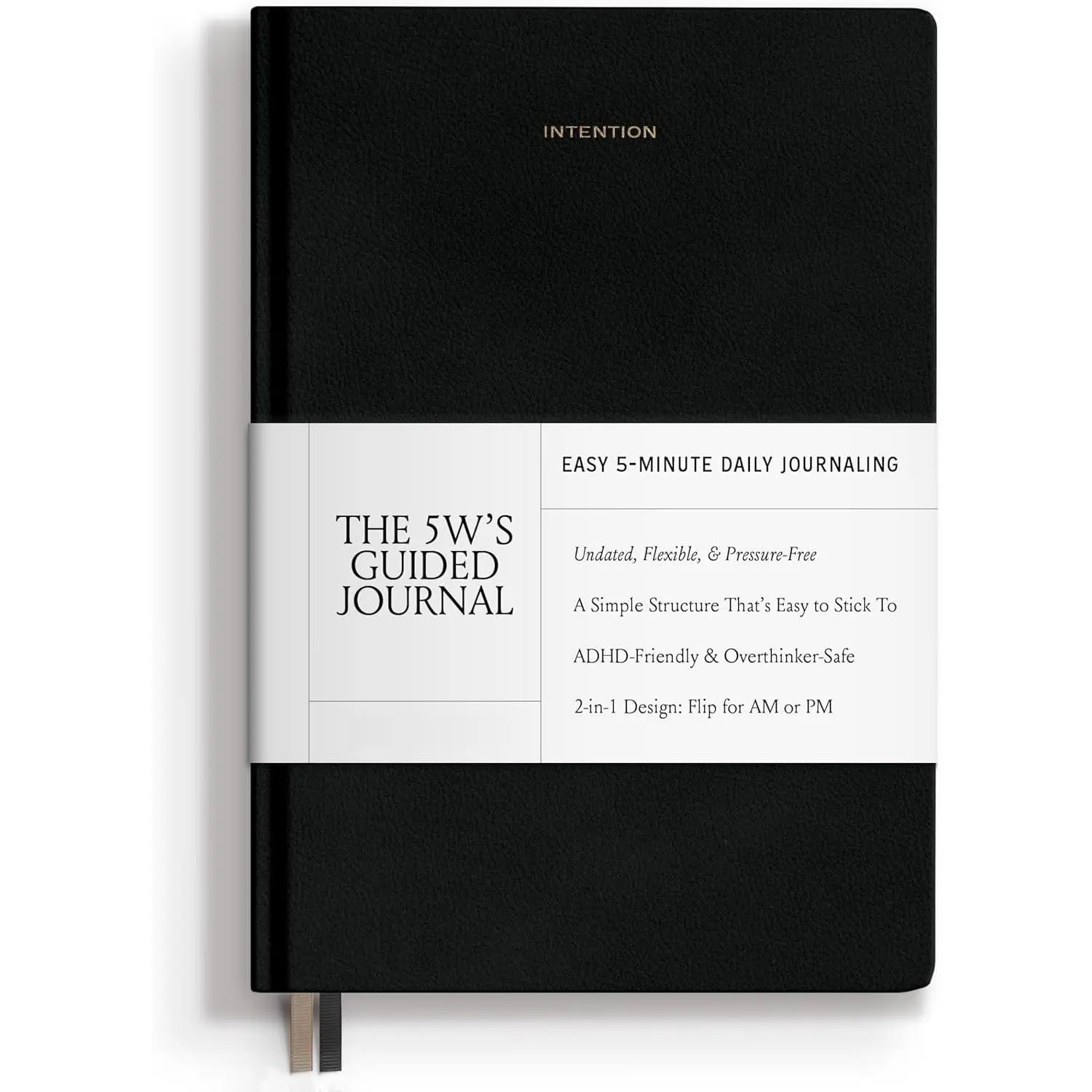 Minimalist Simple Reversible Daily Journal for Men & Women, Morning & Evening Questions, Brain Dump & Reflection Pages, Undated Minimalist Mindfulness in Just 10 Minutes a Day