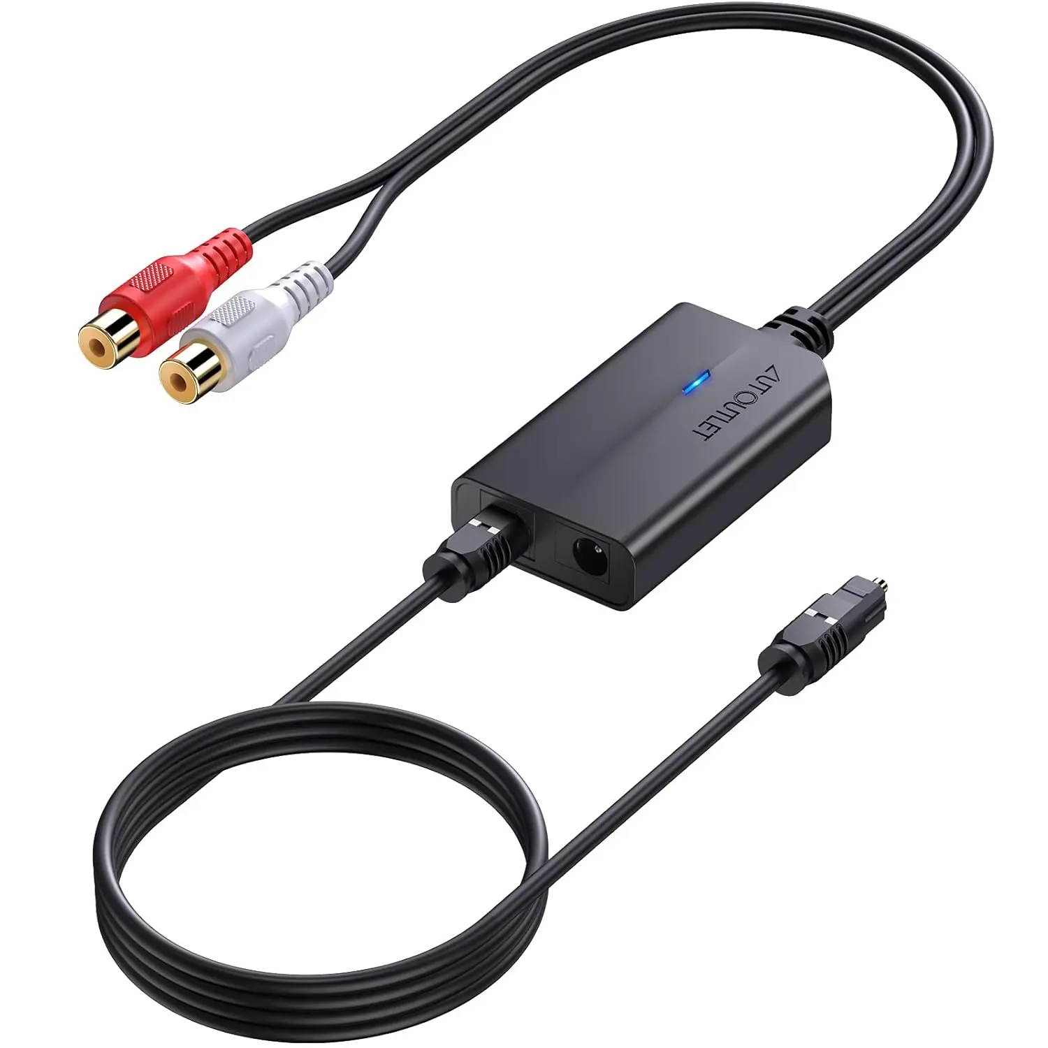 AUTOUTLET 192kHz DAC Digital-to-Analog Audio Converter, Spdif/Optical/Toslink to RCA Adapter with 3ft Cable, Audio Accessories for HDTV, Amplifier, Stereo Systems