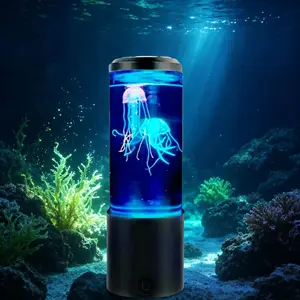 New 8 Inch Bioluminescent Jellyfish Multi-Color Atmosphere Light, Creative LED Lighting USB Powered Lava Lamp for Bedroom Living Room, Perfect Gift for Christmas Birthday Valentine Graduation