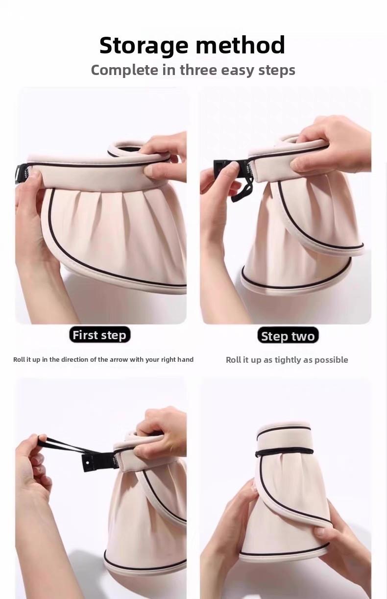 Ice silk sunscreen hat women's summer headband outdoor sun hat big brim shell hat UV protection face hat