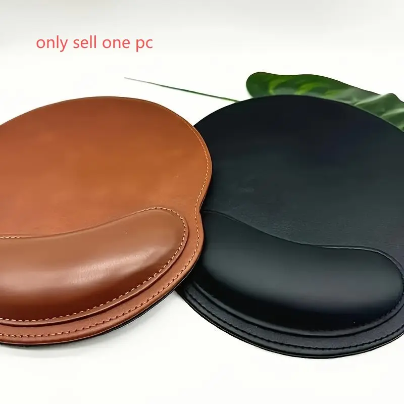 High end faux leather ergonomic mouse pad with anti slip base - durable brown office desk pad, suitable for office, Halloween gifts, Christmas gifts