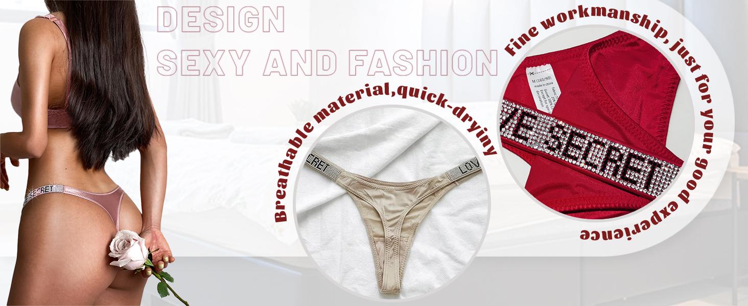 SUNDAY MIRTH Sexy G-string Thongs for Women Cotton Panties Back Underpants 5Pack Hipster