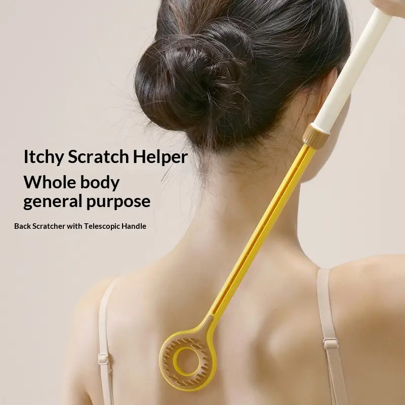 Telescopic Back Scratcher with Extendable Long Handle, Stainless Steel Back Scraper Tool for Portable Itch Relief, Body Care, Itchy Scratch Helper, Telescopic Handle