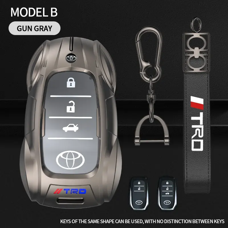 Toyota Car Key Cover for Camry Rav4 Corolla Cross Tacoma Grand Highlander Crown, Metal Key Protector, Stylish Remote Case, Keychain Accessory, Car Key Accessories, Key Fob Cover