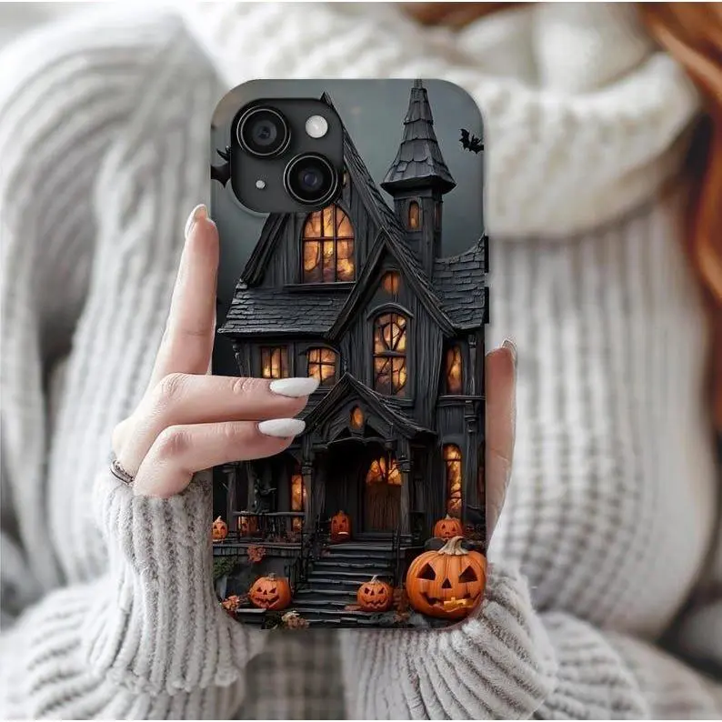 Haunted Mansion Halloween Phone Case, Spooky Gothic Phone Cover, Scary Ghost Phone Protector, Creepy iP, Tough Case - Tough Case - Case for iPhone 17 16 15 14 13 12 11 X Promax Plus
