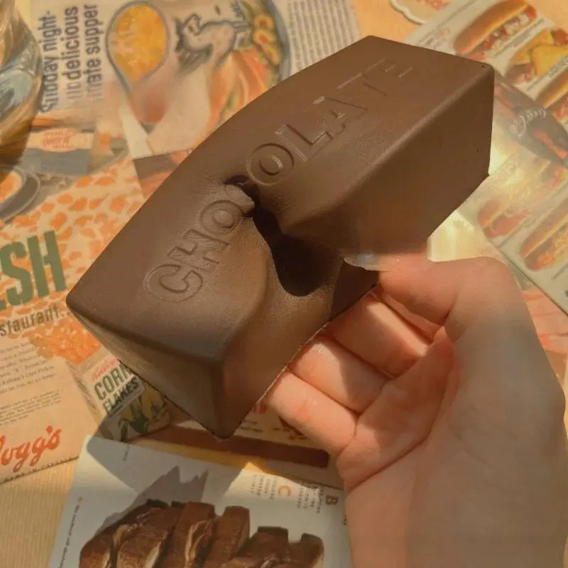 Squishy Chocolate Bar Slow Rising Toy - Super Soft Sensory Fidget for Stress & Anxiety Relief | Gifts for Kids & Adults