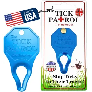 Tick Remover Tool for People & Pets, Lightweight Portable Durable with Keychain, Quick Safe Effective Tick Removal Kit, Assorted Colors, Made in USA