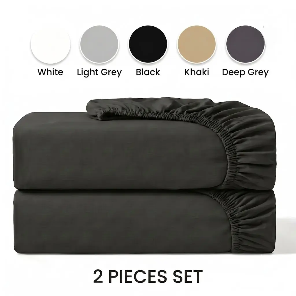 2pcs Soft Bedding Sets and Comfortable Fitted Sheet Set, Breathable Sheets Multi-Purpose Washable Bedding for Bedroom, Guest Room, School Use, All-Season Bed