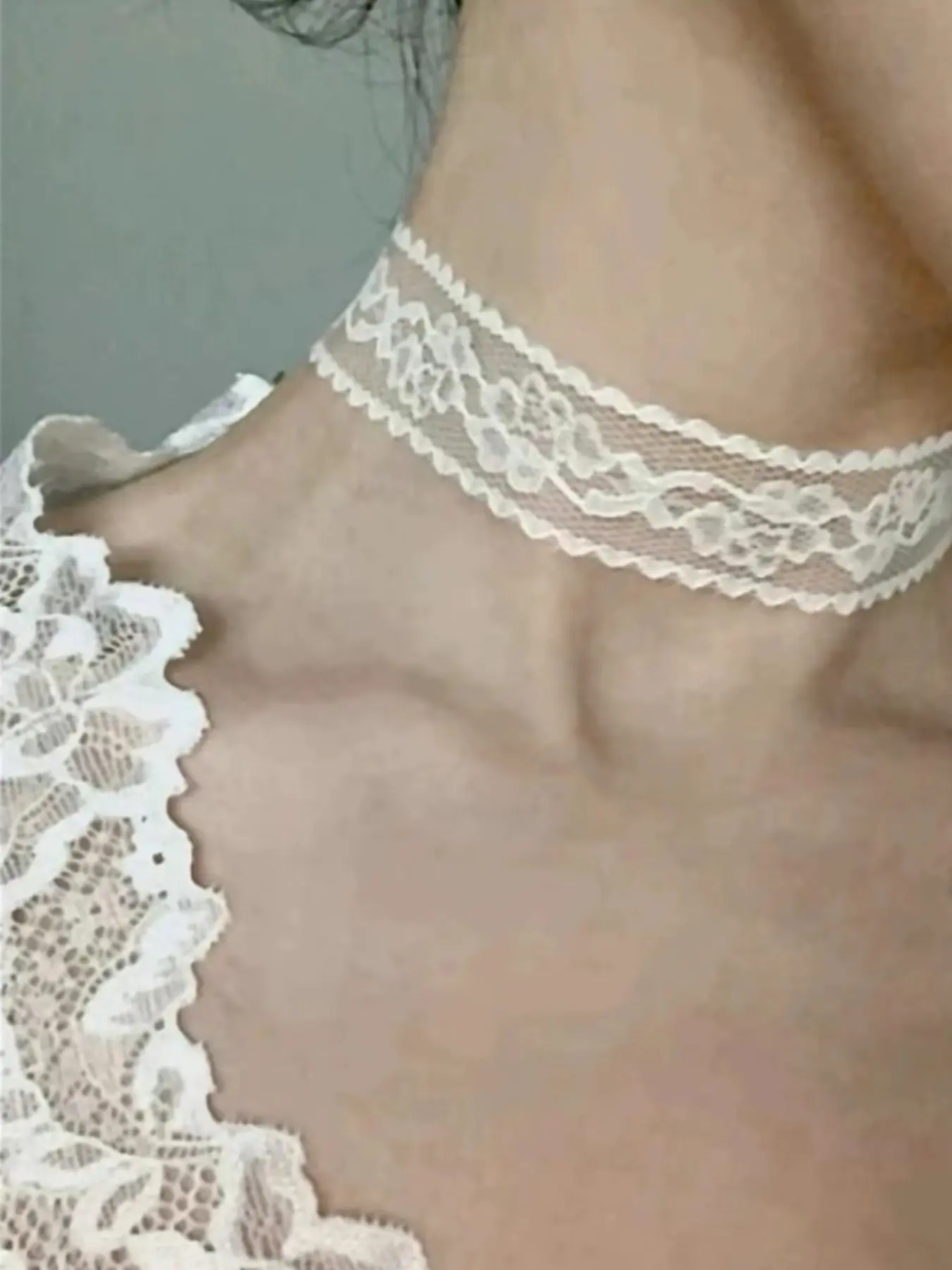 Fashion Rose Lace Choker Necklace for Women, Layerable Hollow Out Lace Party Holiday Elegant Necklace, Fashion Jewelry Accessory, Multi-Layer Necklace, Chain Necklaces