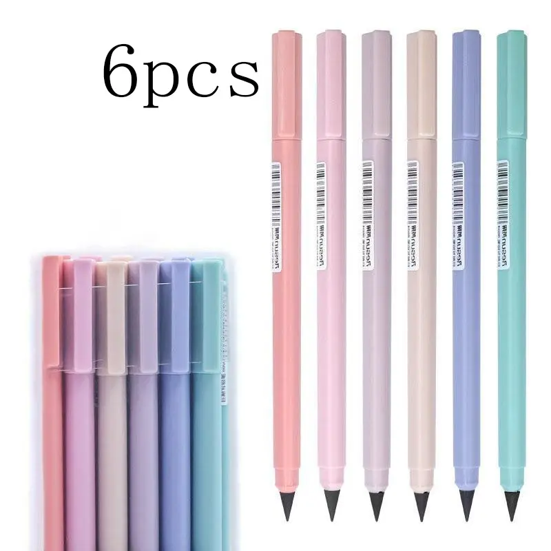 Inkless Eternity Pencils Set, 6pcs Macaron Color Technology Eternity Pencil Set, Pencil for Students Painting, Drawing Pencil Set, Writing Tools, Office Stationery & Supplies, Coloring Supplies