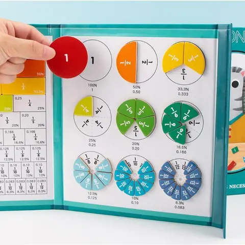 Magnetic Fraction Learning Board Set, Educational Math Toy for Kids, Math Learning Tools, Interactive Teaching Aid, Easy to Use, Perfect for Home Schooling