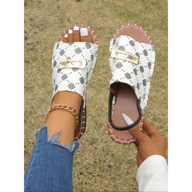 (New)Women's Fashionable Slingback Sandals, 2024 New Style Casual Comfortable Sandals for Outdoor, All-match Commuter Shoes for Daily Wear  Ladies Sandals Lightweight Steel-Toe Safety Shoes