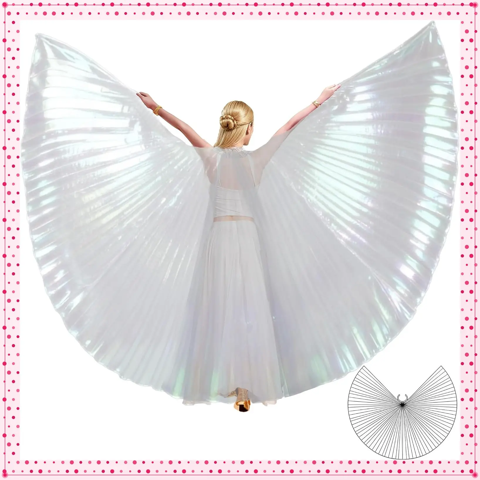 Belly Dance Isis Wings with Sticks for Adult Belly Dance Costume Angel Wings for Halloween Carnival PerformanceGift