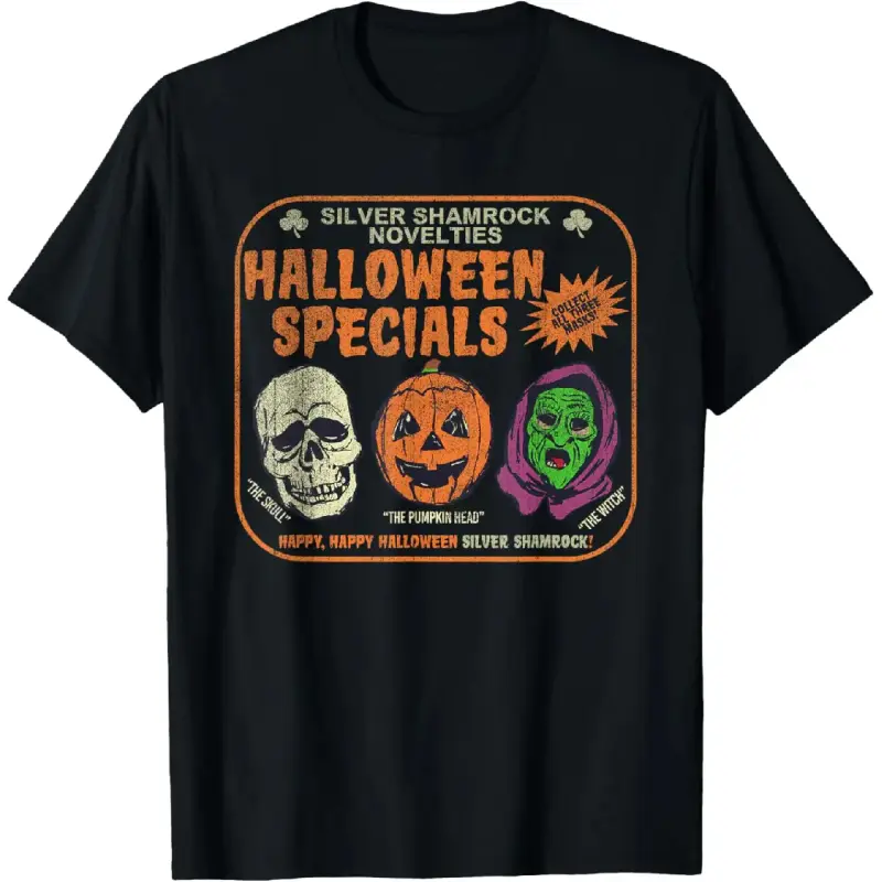 Unisex Short-Sleeve Round Neck Halloween Print Knit Stretch Cotton Sports Top, Multi-Size Casual Outdoor Sports Tee