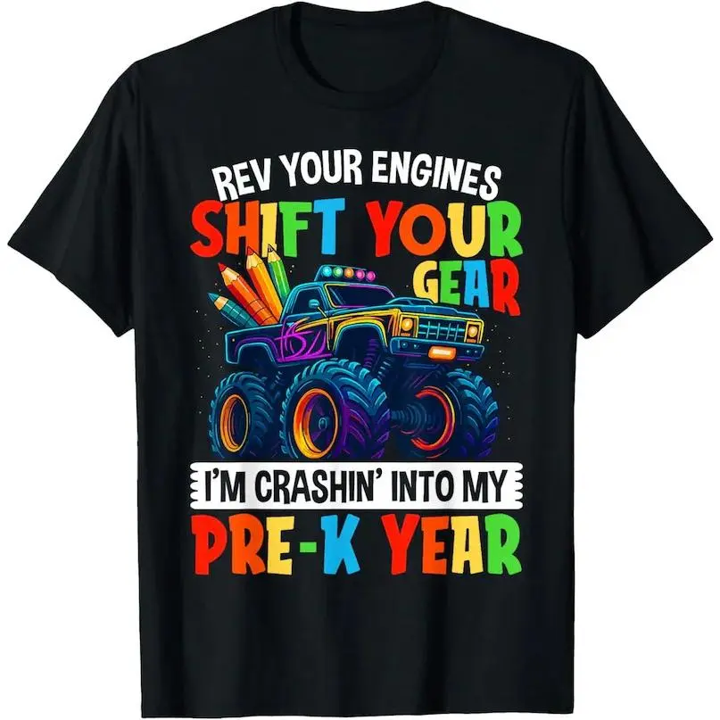 First Day of Pre K Monster Truck Back to School Preschool Graphic Shirt