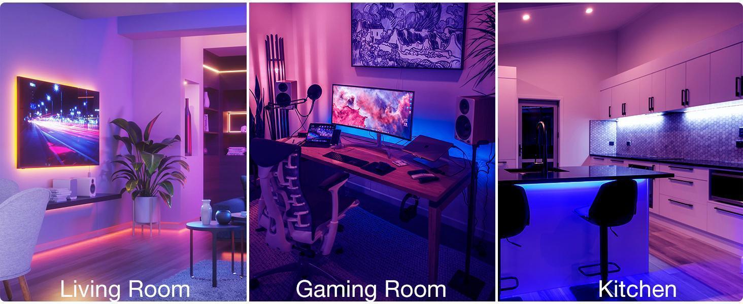 LED Strip Lights 130ft Lights Strip for Bedroom, Desk, Indoor Room Bedroom Brithday Gifts RGB Decor with Remote and 24V Power Supply