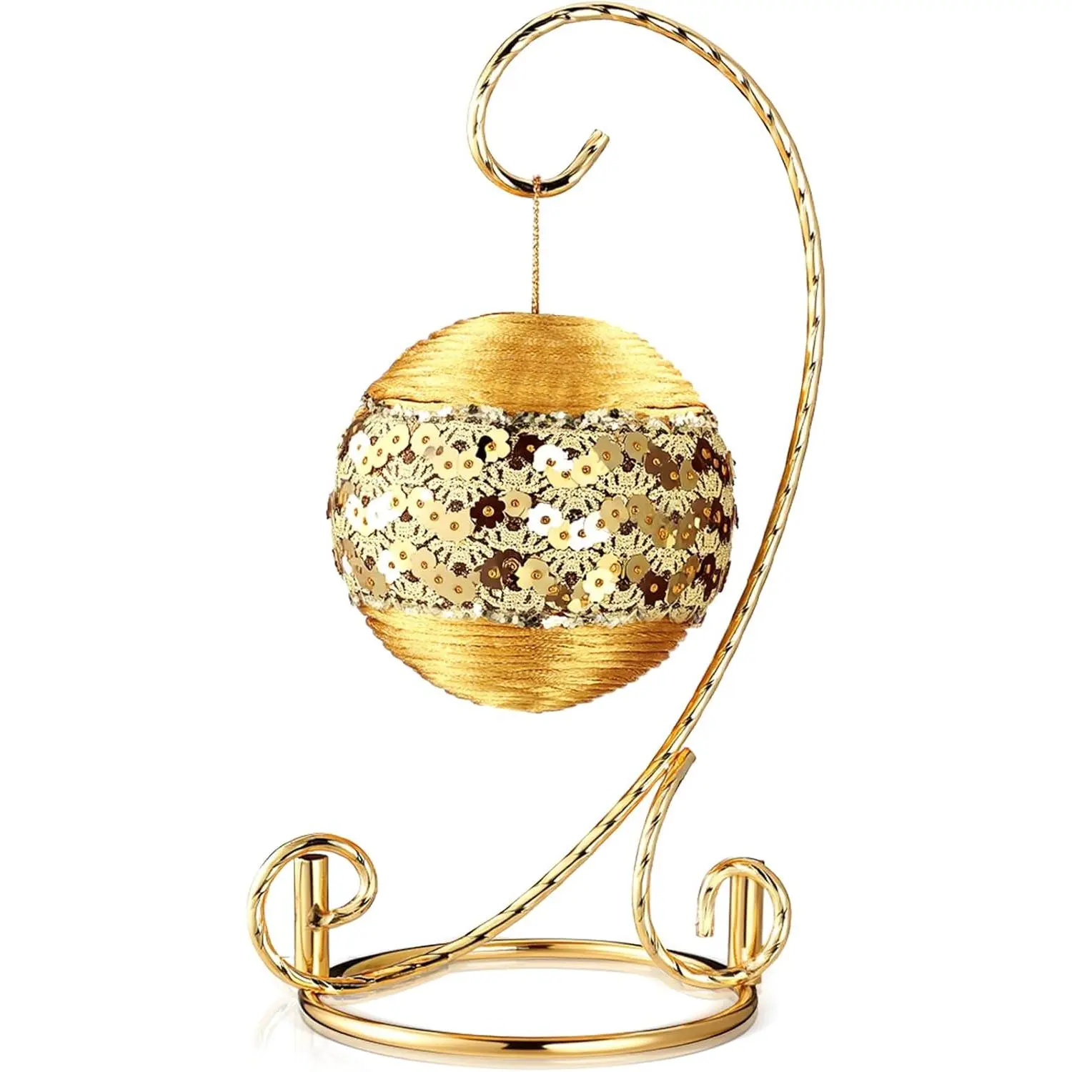 1 count Ornament Display Stand 7.5" Metal Hook Christmas, | Sturdiness and Solid Base Support  Ornaments,Terrariums, Air , Tabletop Display Holder  Party Wedding Decor