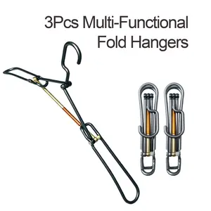 3-Pack Mini Portable Folding Hangers, Multi-Functional Outdoor Camping Hangers, Aluminium Alloy Travel Hangers, Ideal for Outdoor, Travel, Home Use