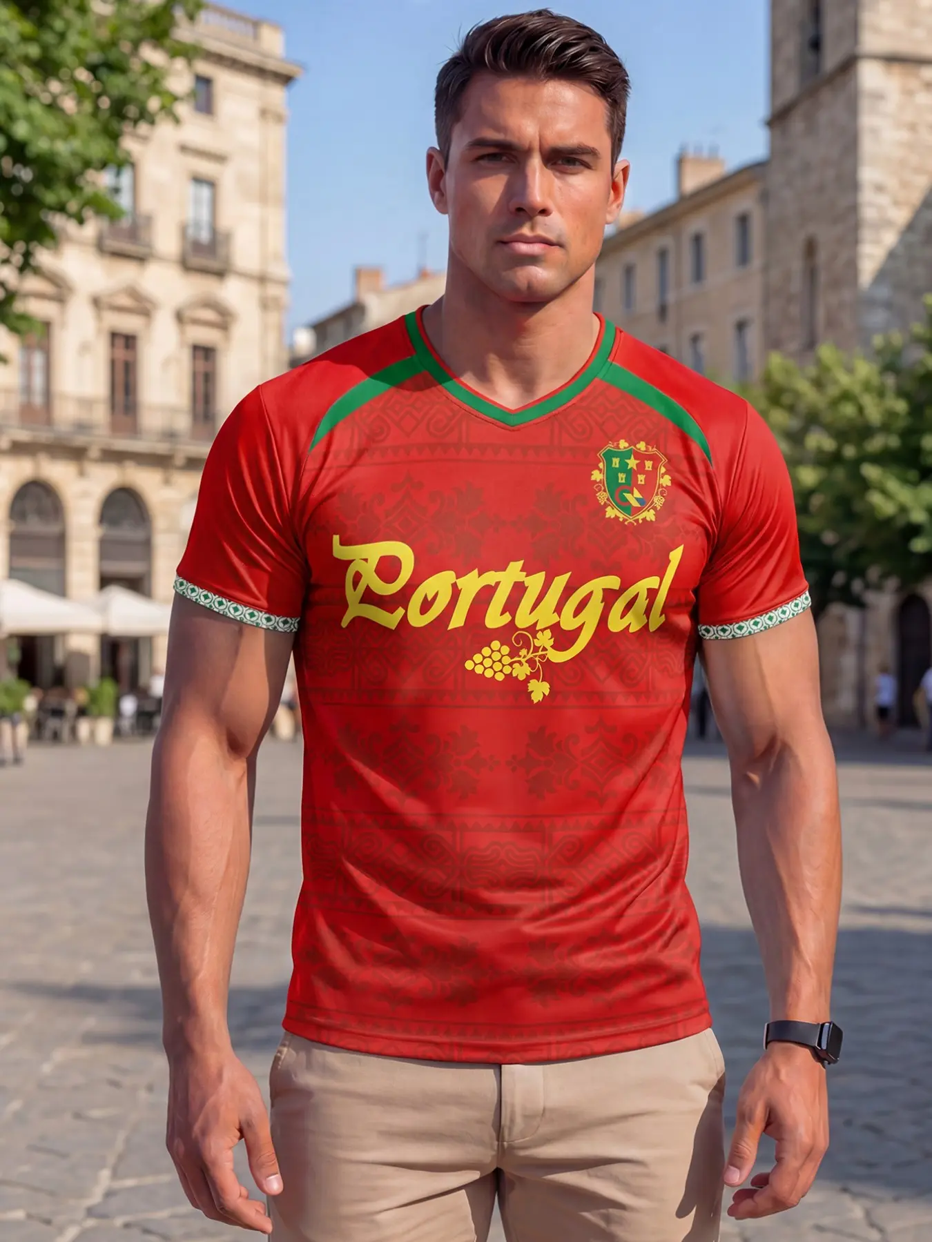 2026 Portugal-Inspired Retro Soccer Jersey, Quick-Dry Breathable Cooling Fan Shirt