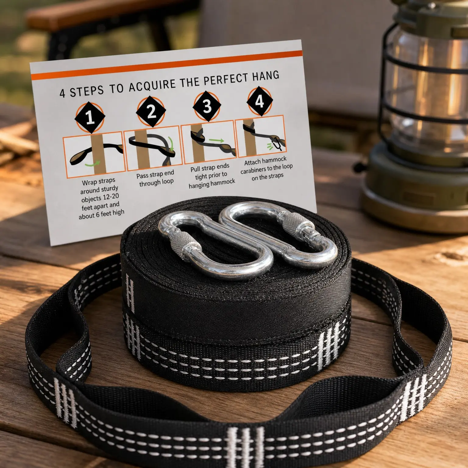 Heavy Duty Adjustable Hammock Straps for Trees - Multi-Purpose Hanging Kit for Hammocks, Swings & Outdoor Use, Safe for Branch or Between Two Trees