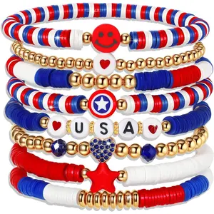 Friendship Bracelets - Beaded Bracelets Set for Teen Women, Stretchable Preppy Bracelets, Stackable & Colorful Bracelets - Ideal Gifts, 4th of July, Halloween, ChristmasGift.