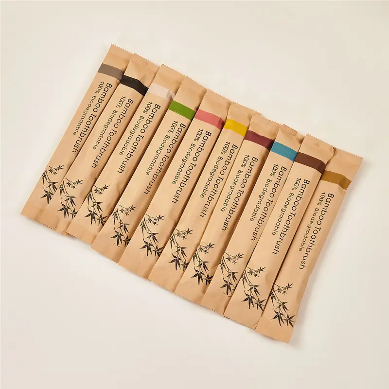 Eco-Friendly Bamboo Toothbrush with Charcoal Infused Soft Bristles, Reusable Dental Kit for Hotel & Guest Use, Customizable Paper Packaging, Oral, Bamboo Fibers, Bamboo Handle