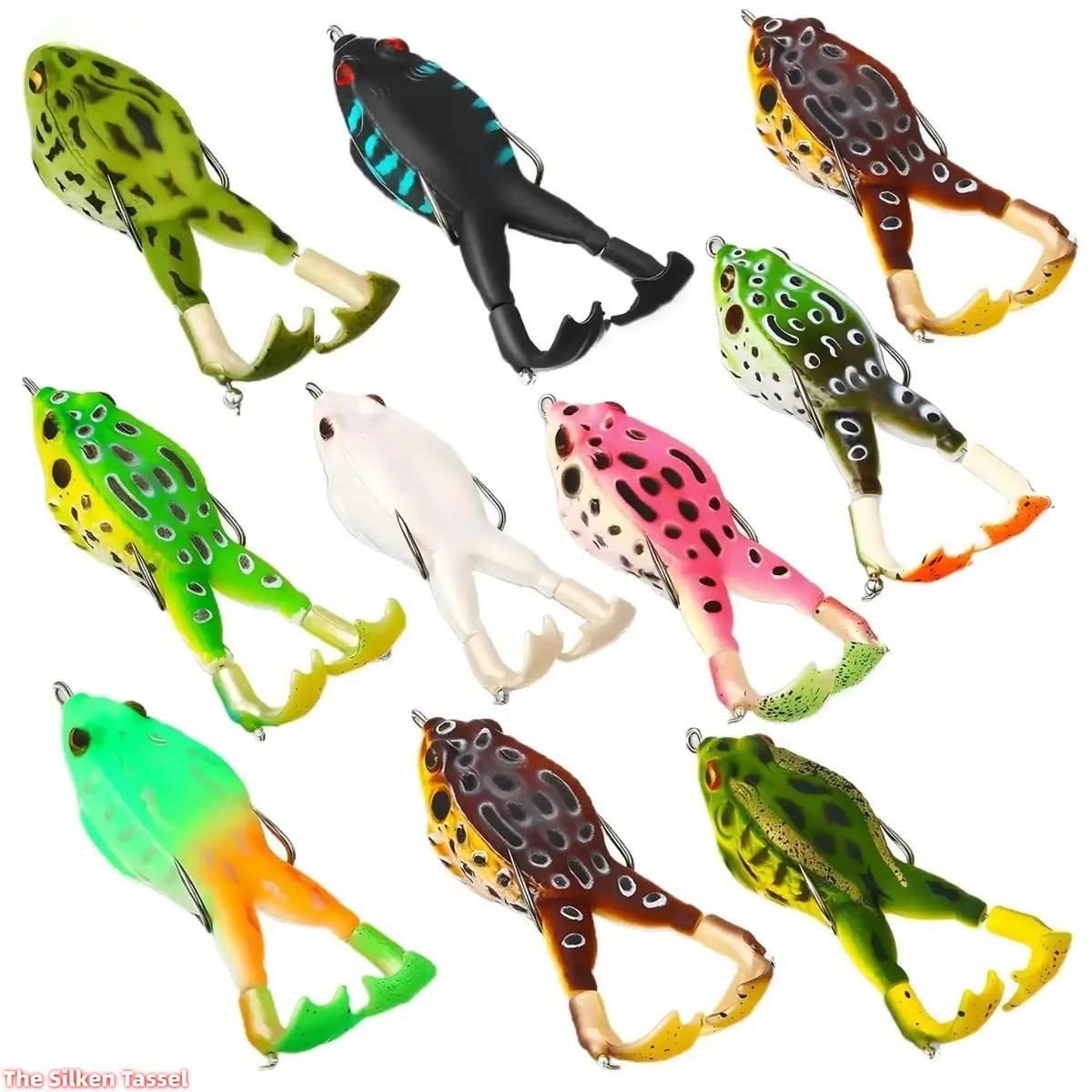 2026 New Topwater Frog Fishing Lures (3-10pcs)  - Multiple Packs Silicone Floating Bass Lure, Double Props Legs, Lead-Free, 3.5in/13g Multi-Jointed Realistic Look Tackle for Bass, Snakehead