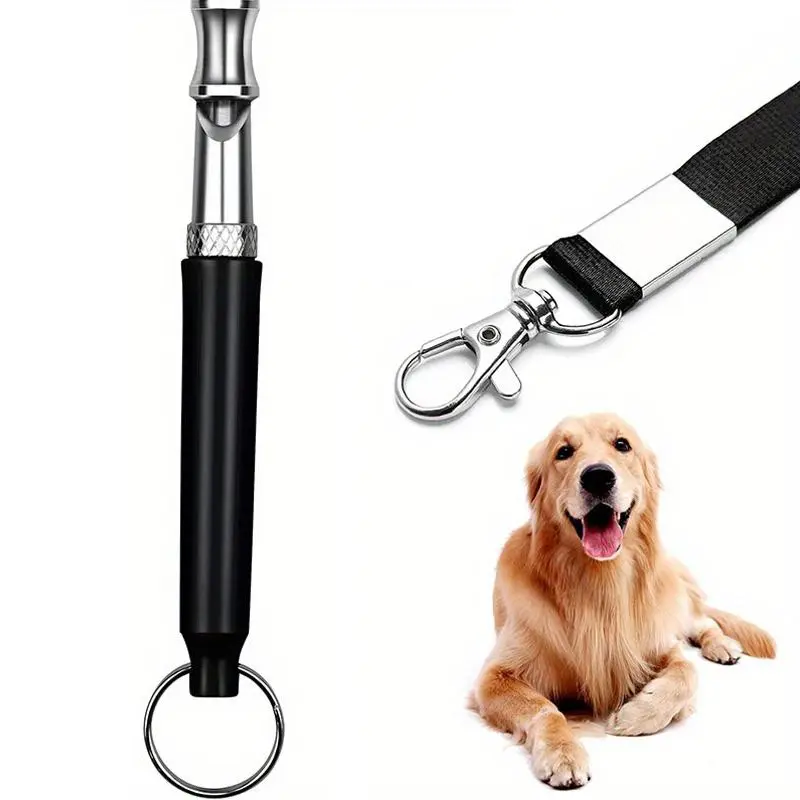 Dog whistle, ultrasonic silent dog whistle with adjustable frequency to stop neighbor's barking, professional training whistle for dog recall, comes with a lanyard, Training Aid