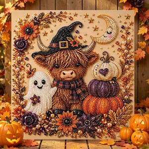 Halloween Ghost Pearl Art DIY Kit, Spooky Cute 3D Diamond Painting Crafts for Adults, DIY Fall Home Decor Wall Art, Beginner DIY Seasonal Party Gift