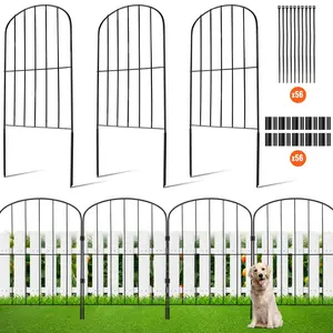 VEVOR Garden Fence, 24in(H)x30ft(L) Animal Barrier Fence, Underground Decorative Garden Fencing with 2 Inch Spike Spacing, Metal Dog Fence for the Yard and Outdoor Patio, 28 Pack