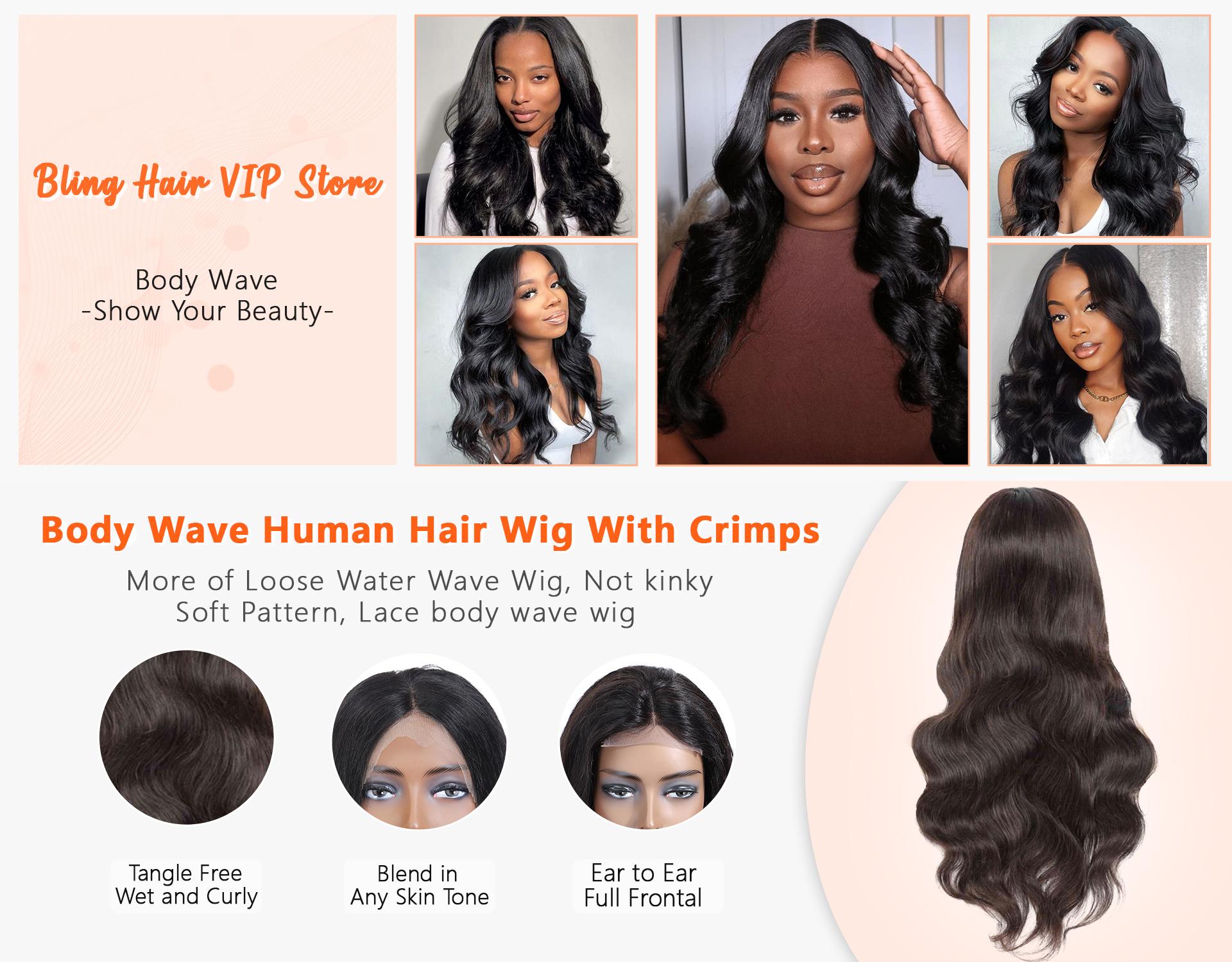 Bling Hair 180% Density Glueless Wig Human Hair Pre Cut Lace Wig 5x5 6x4 7x5 9x6 Body Wave HD Transparent Lace Front Human Hair Wig For Women Remy Hair Brazilian Hair Wigs #TikTokShopHolidayHaul