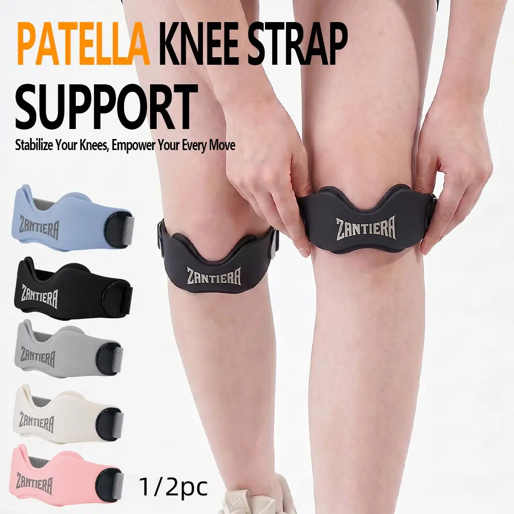 Professional Second Generation Silicone Patella Brace, Shock Absorption, Compression, Breathable, Adjustable Knee Support, Sport Knee Brace, Athletic Knee Brace for Running, Jumping, Tennis, Patellar Knee Brace