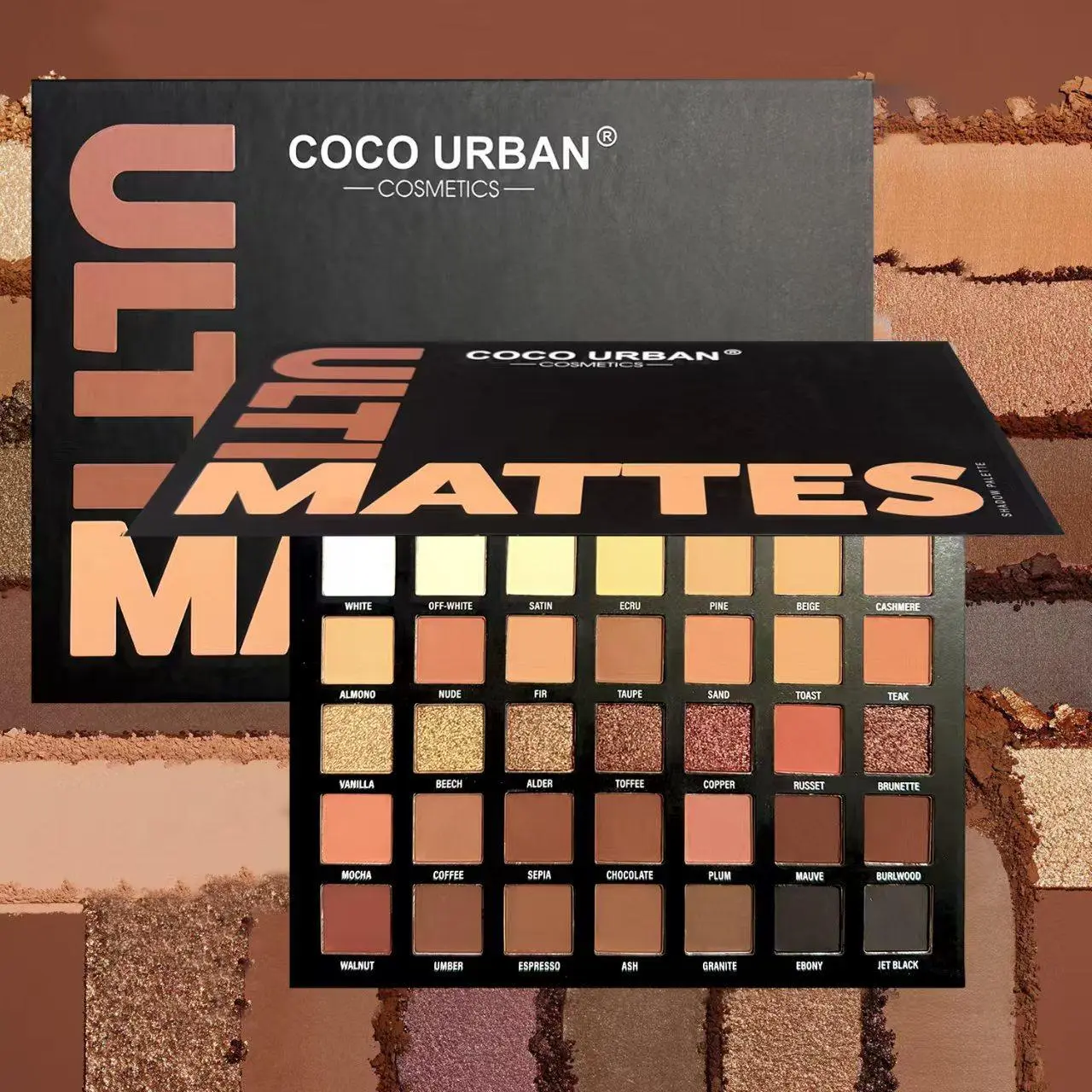 35 Colors Ultra Mattes Eyeshadow Palette, Cosmetic Palette, Neutral Warm Brown Nude Matte Shimmer Eye Makeup Palette, Blendable Long Lasting Earth Tone Eyeshadow for Daily & Smoky Eye Looks