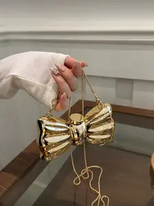 Women s Bowknot Mini Party Fashionable Bling Bag Chain Crossbody Bags Wallet Wedding Date Clutch Purse Fashion Handbag Chic Crossbody Purse
