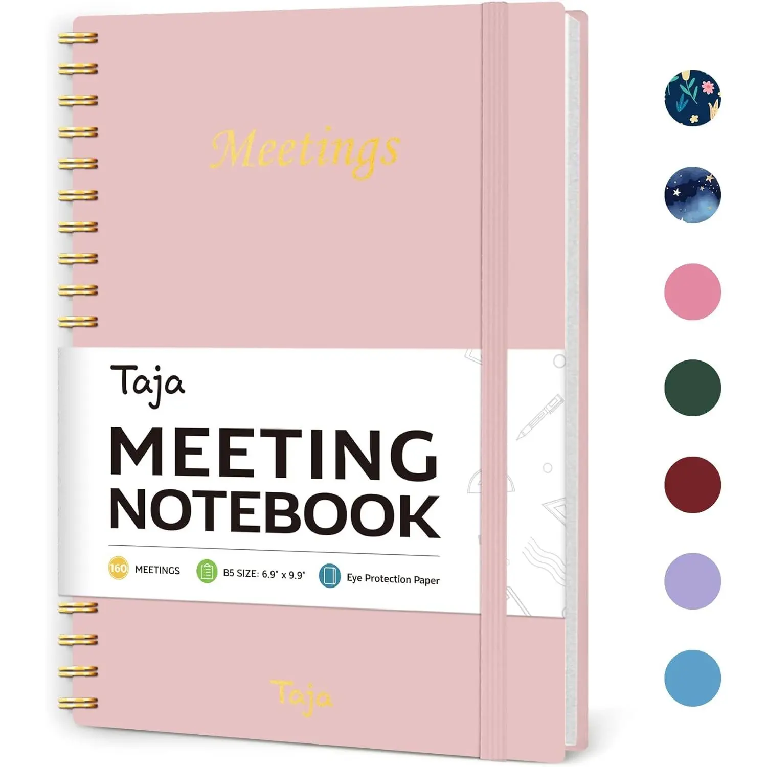 Meeting Notebook for Work Organization - Work Planner Notebook with Action Items, Agenda Planner for Note Taking, 160 Pages (6.9" X 9.9") Project Organizer for Men & Women -
