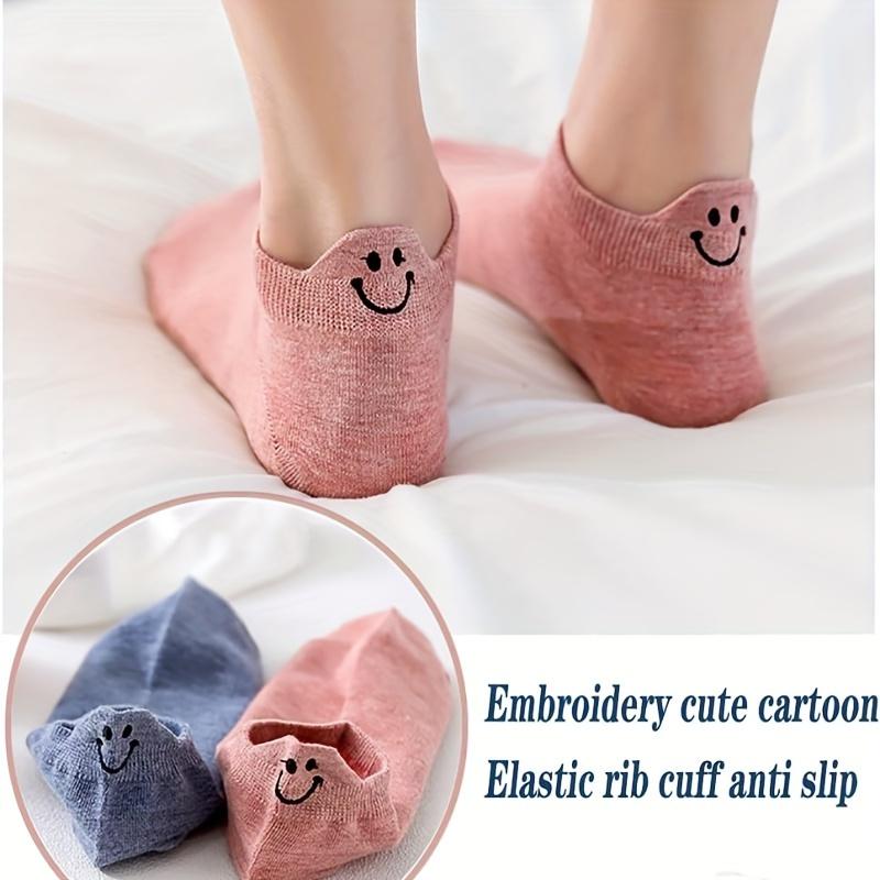 Kawaii Women's Embroidered Ankle Socks 10 Pairs Cotton Ruffled Edge Breathable Soft Stretchy Low Cut Pastel Colors for Casual Lightweight Aesthetic Maternity Bridal Womenswear Outfits Feminine