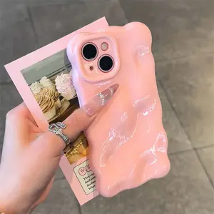 Soft Silicone Candy Cloud Wave Pattern Phone Cases For iPhone 17Air 17 16 15 14 13 Pro Max Plus Shockproof Bumper Back Cases Cover,Vintage
