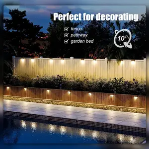 Solar Deck Lights Outdoor 16/8 Pack, Waterproof LED Step Lights for Stairs Fence Yard Patio, Wireless Solar Powered Pathway Decoration Lights