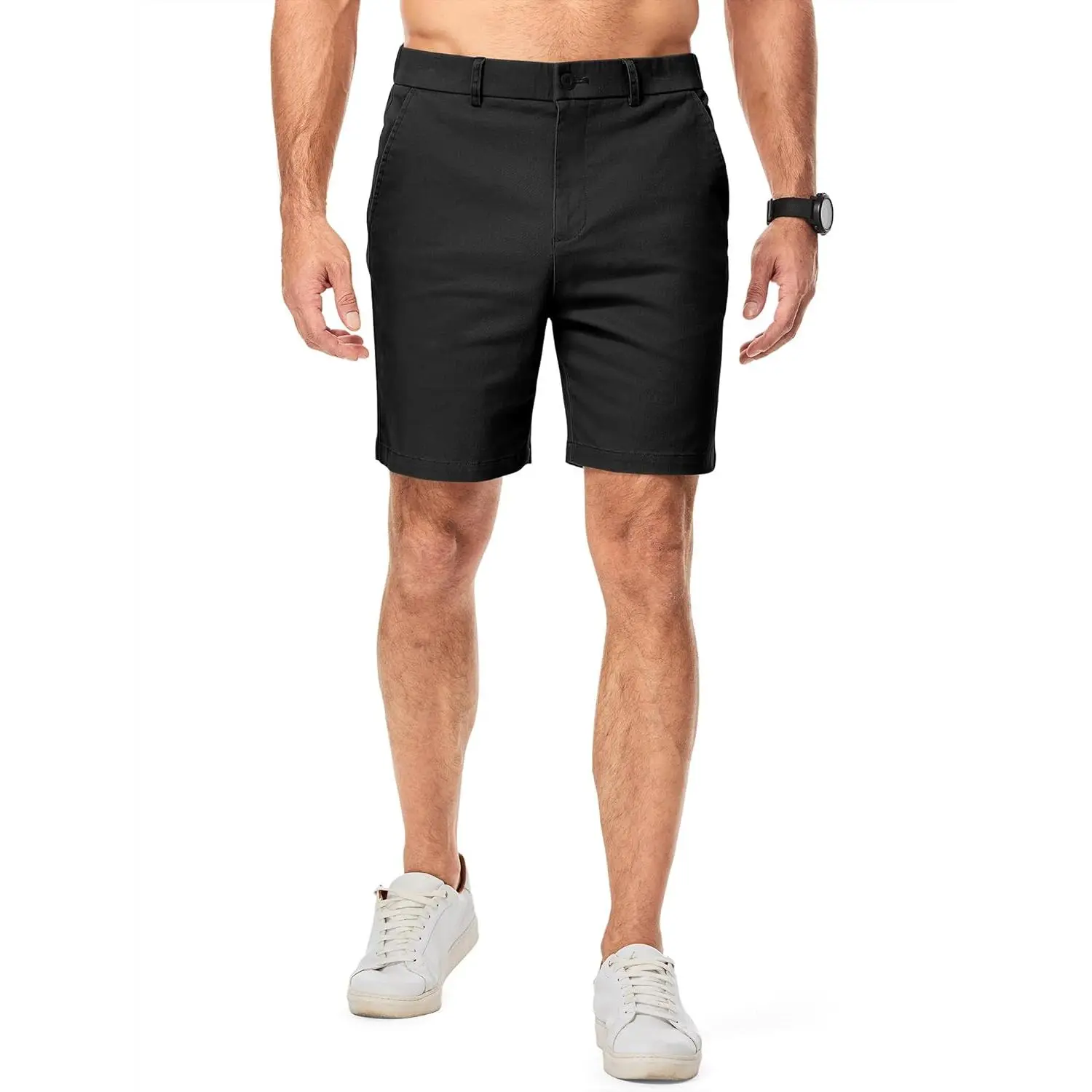 Men's Classic-Fit Stretch Cotton Twill Chino Shorts, 7" Inseam Casual Summer Shorts with Pockets, Dress Shorts, 7 In