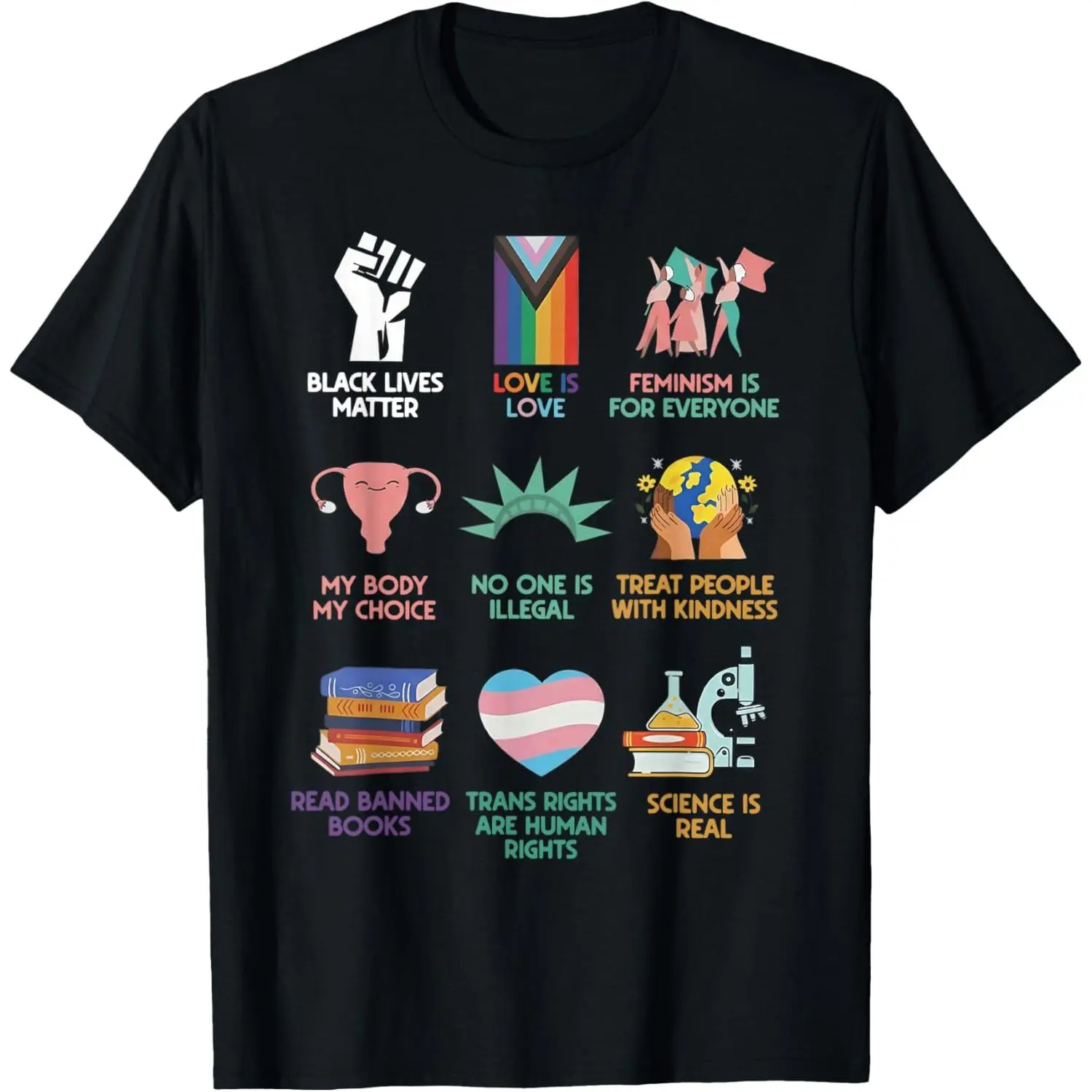 Men's Breathable Casual Streetwear Top - Social Justice Symbols, Progress Pride, Human Rights T-Shirt, Tshirt, Cotton, Soft, Statement, Style, Menswear, Round Neck, Shortsleeve, Tee, Breathable Blend