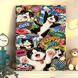 DIY Digital Oil Painting Graffiti Animal Series, Hand-Painted Coloring Oil Painting, Stress-Relief and Therapeutic Wall Decoration