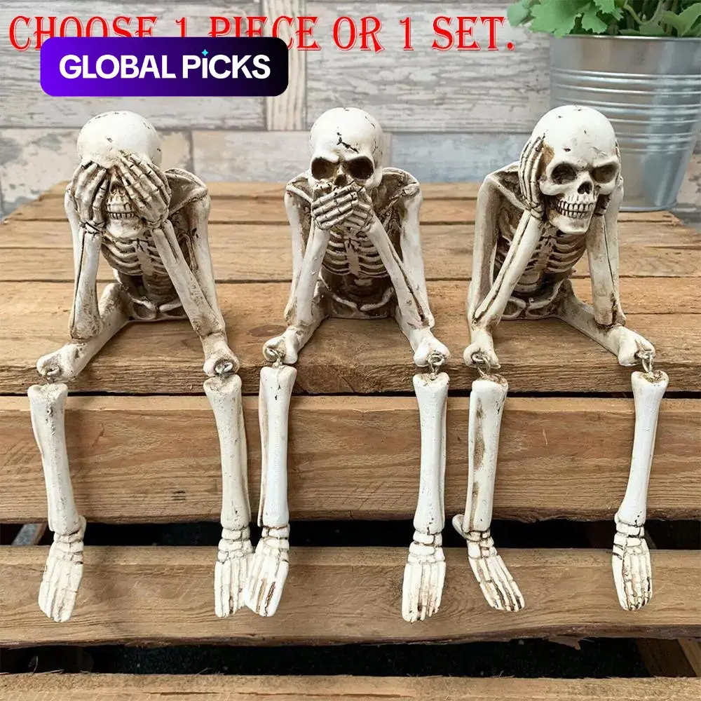 Skeleton Decoration, Creative Skull Ornament Halloween Decoration, Decorative Statues, Decor Figurine Ornaments, Home Decor for Living Room Bedroom Office, Gift for Friend, Skull Design, Resin Sculptures, Skull Figurine #GLOBAL PICKS