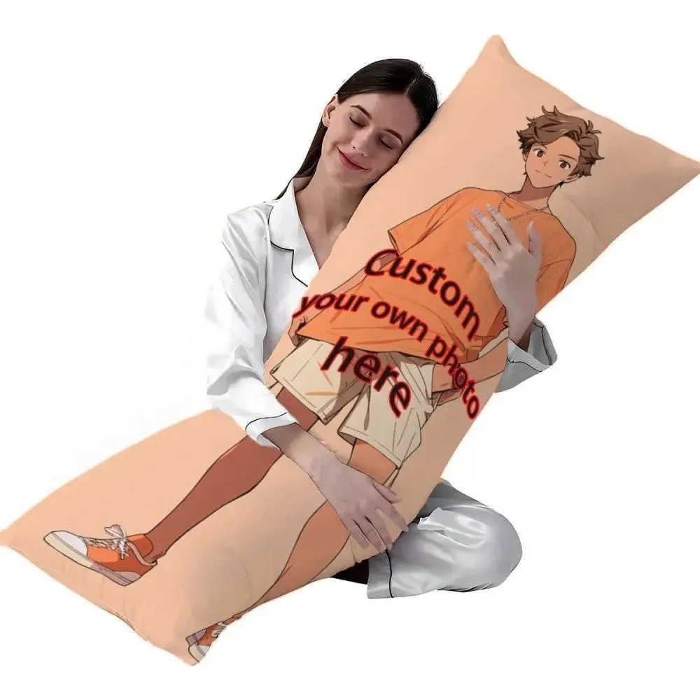 Customized Full-Body Long Body Pillow, Personalized Anime Photo Print Shaped Cushion, Self-Uploaded Image Rectangular Pillow, Creative Birthday Gift for Couples, Sofa Bed Decoration