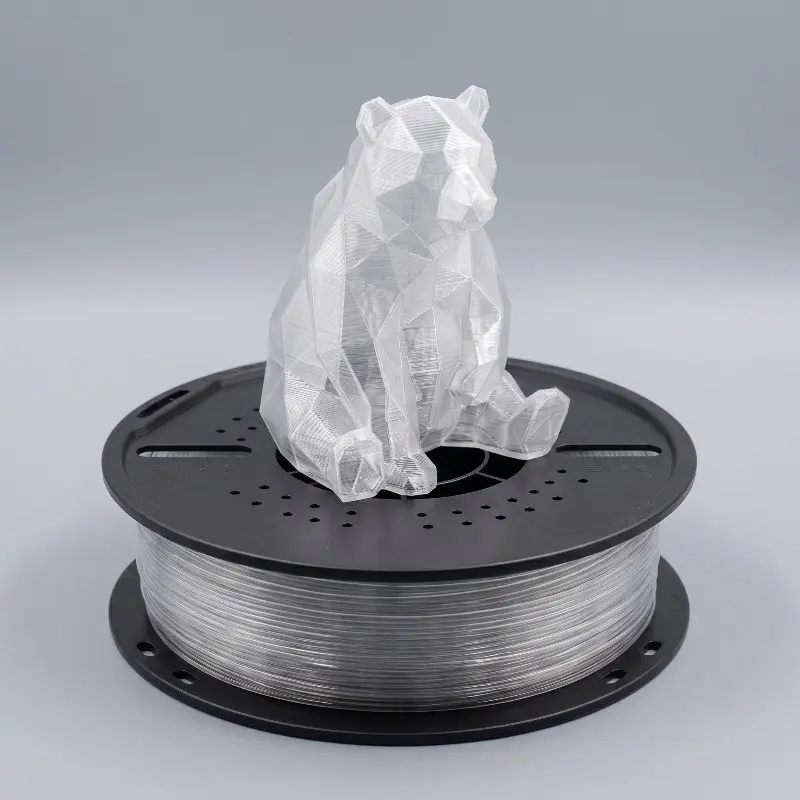 1kg Transparent Petg Filament 1.75mm, High Gloss Clear Petg Printing Wire, No Bubbles No Stringing, Vacuum Packed 3D Consumables