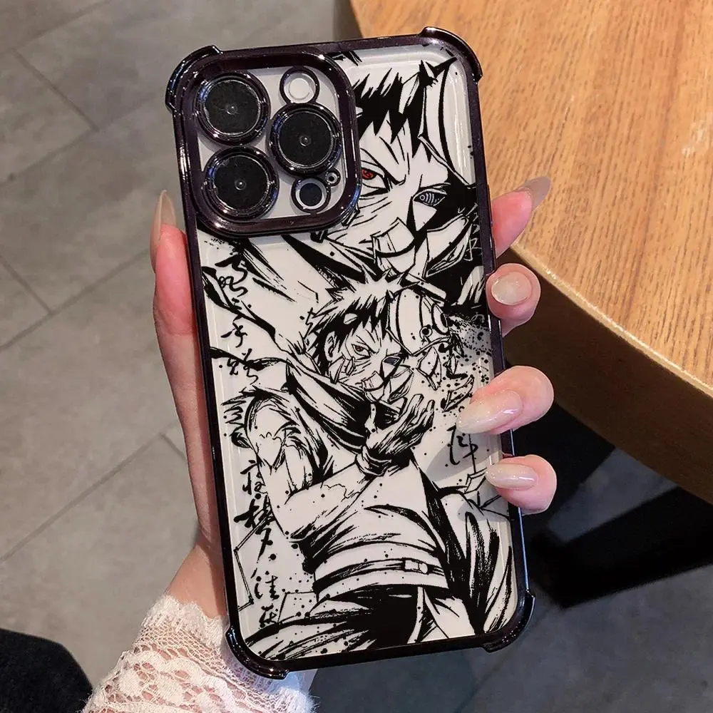 Cool Anime Narutos Plating Phone Case For iPhone 17 17e 16 15 14 13 12 11 Pro Max X XR XSMax 7 8 Mini Air Plus Anti-Fall Airabag, Fits Ios