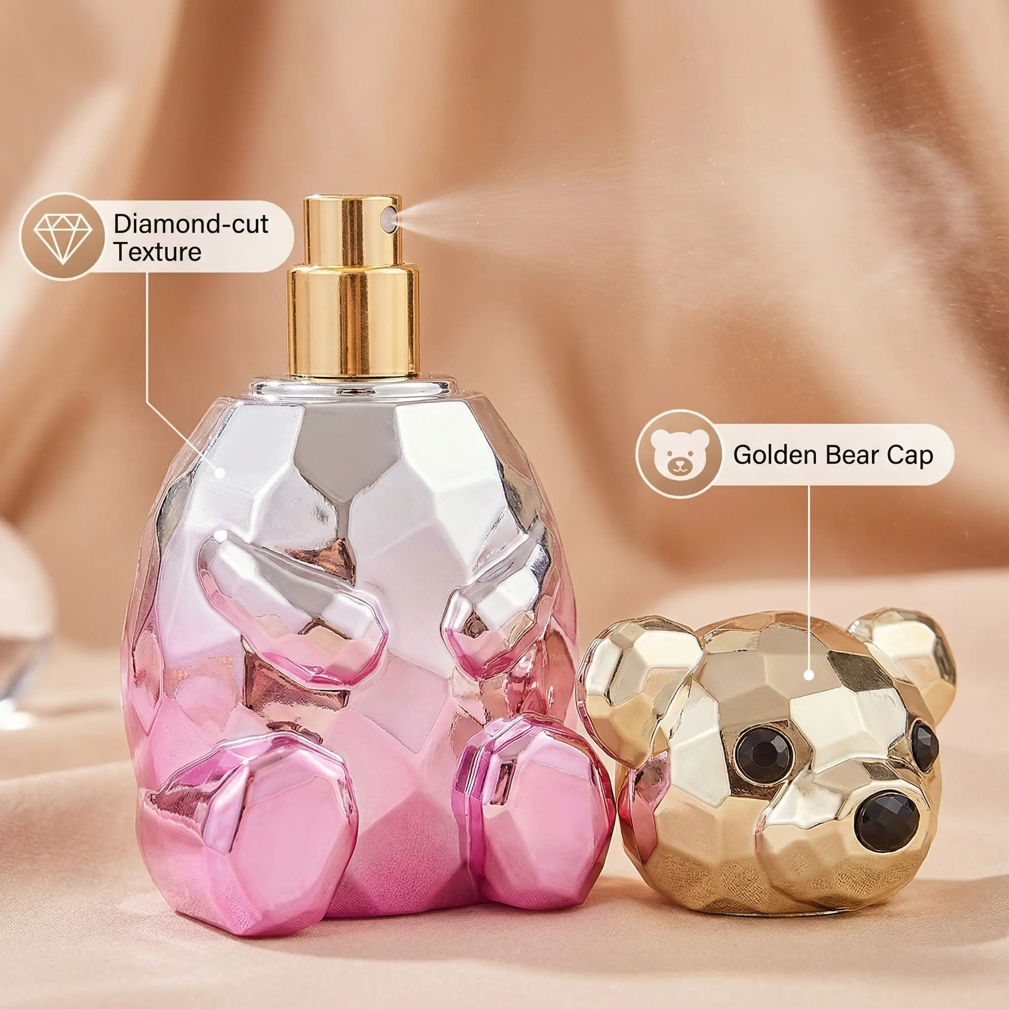 Bear Design Perfume, Cute Cartoon Bear Design Spray, Long Lasting Fragrance For Women & Girls, Fragrance Mist, Best Summer Fragrance