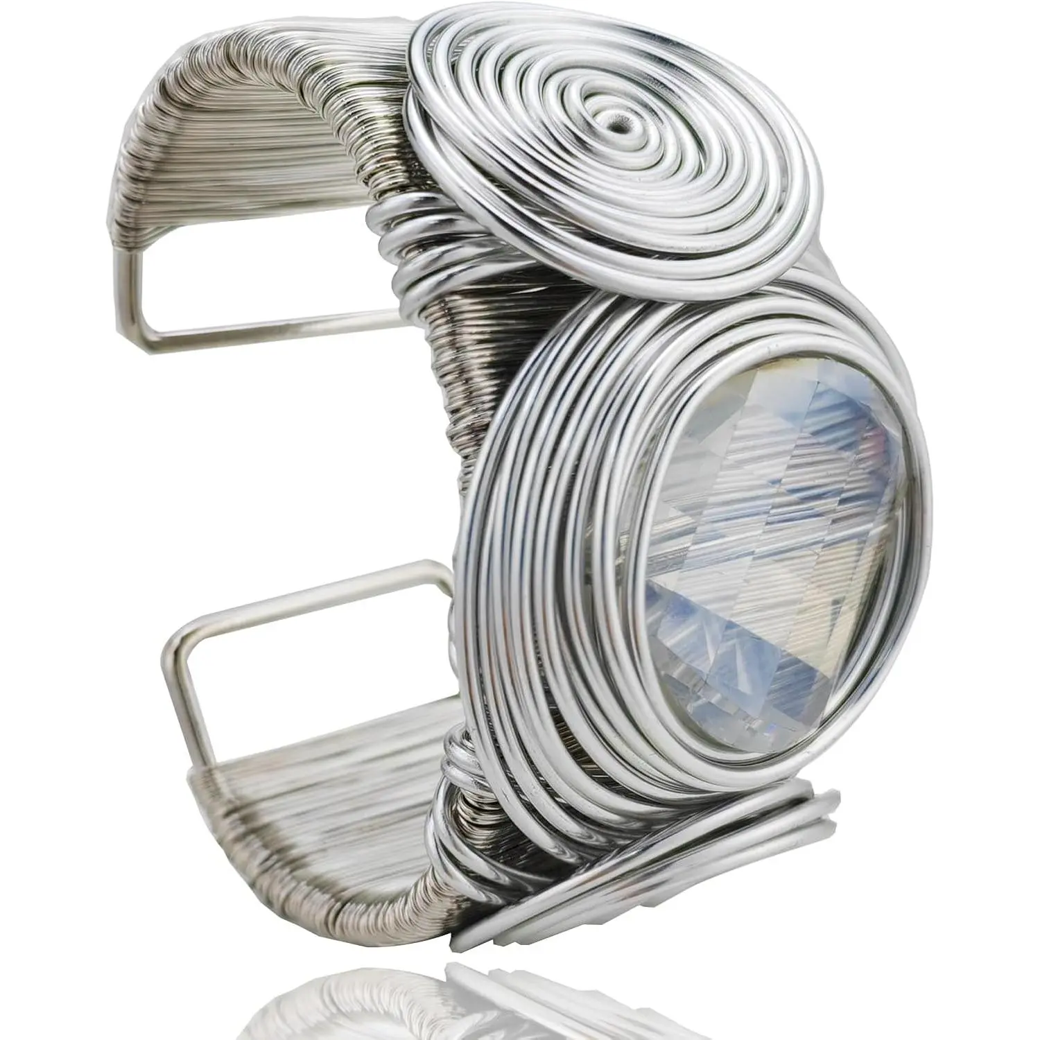 Wide Cuff Chunky  Bracelets for Women Open Cuff Bangles | Sparkly Rhinestone Wrist Cuff Bracelets as