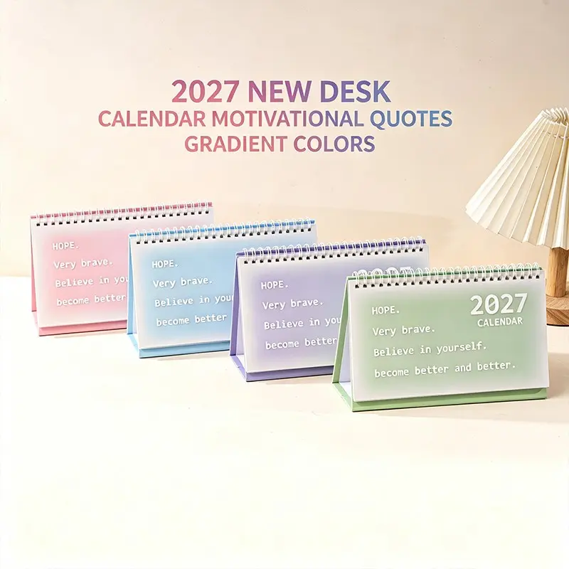 2027 New Desktop Calendar, Calendar Design, Creative Korean Jelly Freshness, Self-Discipline Check-Off Notebook, Daily Planner, Available Now
