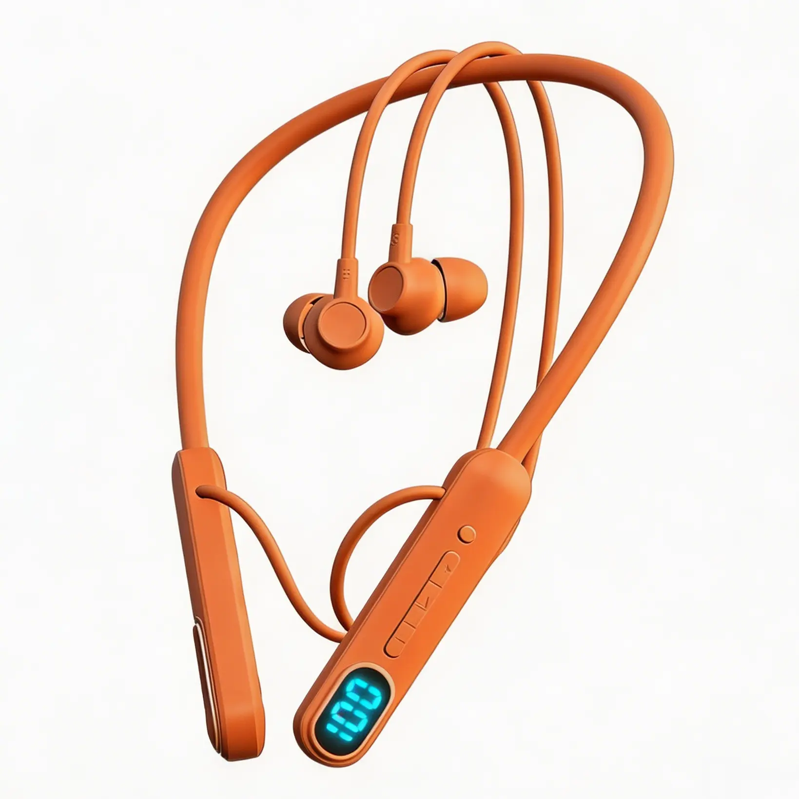 U-Shaped Neckband Wireless Bluetooth Headphones, Magnetic Storage Earbuds, IPX4 Water Resistant, 48H Long Battery Life, LED Digital Display Sport Earphones for Running, Fitness and Gaming